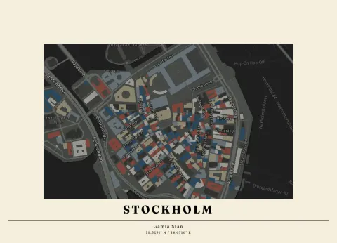 Preview of Gamla Stan, buildings inked