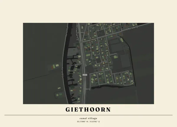 The mapalette “Giethoorn, houses inked”