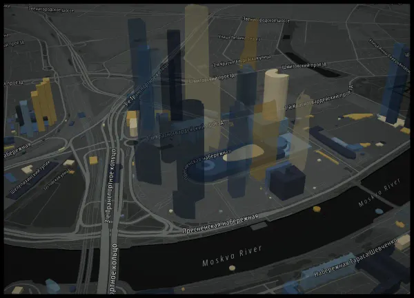 The mapalette “Moscow City, lit”