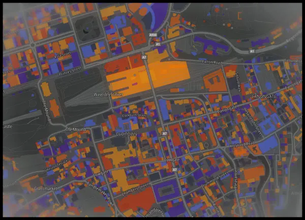 The mapalette “Munch, buildings only”