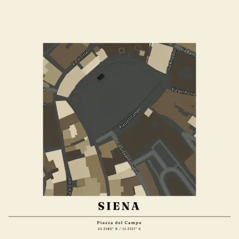 Preview of Siena, buildings inked