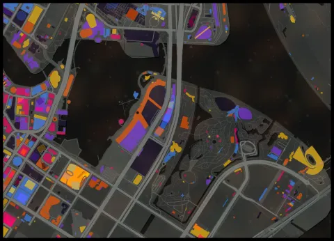 Preview of Marina Bay, blocks lit