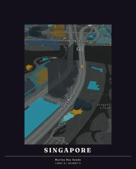 Preview of Singapore, blocks lit