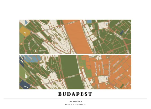 The mapalette “Budapest in coloured pencil”