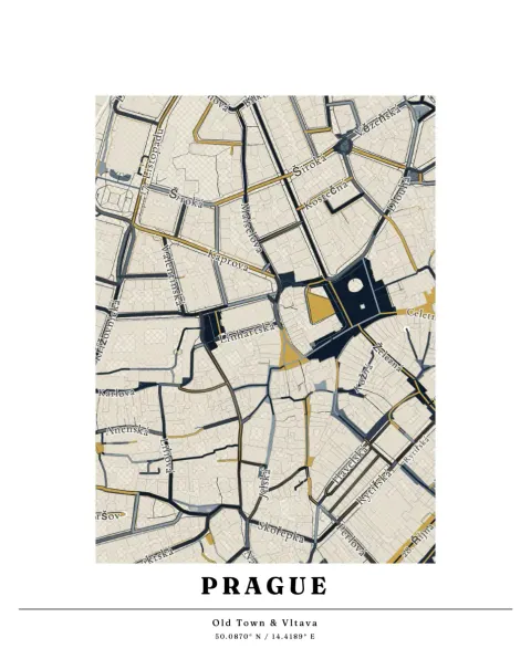 Preview of Prague, cross-hatched