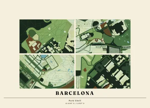 Preview of Park Güell, emerald plate