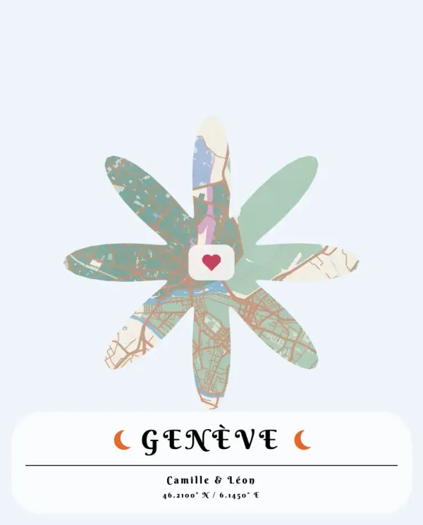 The mapalette “Geneva, at the lake”