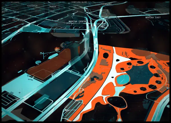 The mapalette “Ghost in Marina Bay”