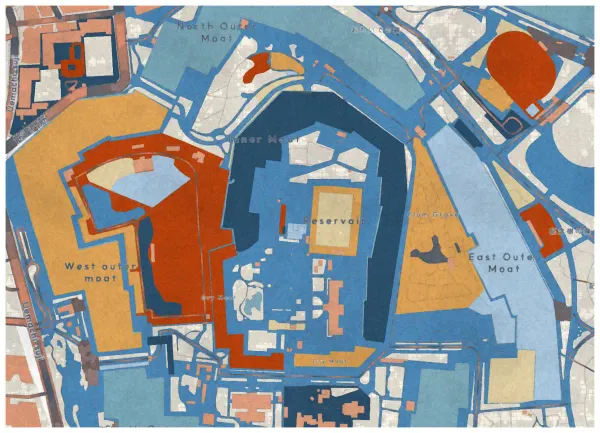 The mapalette “Osaka Castle in gouache”