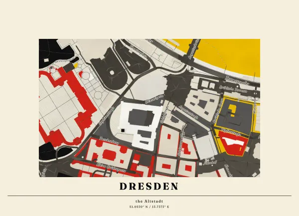 The mapalette “Dresden in graphite”
