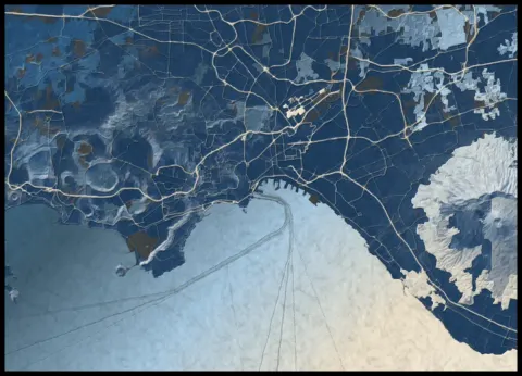 Preview of Vesuvius in Hokusai’s blues