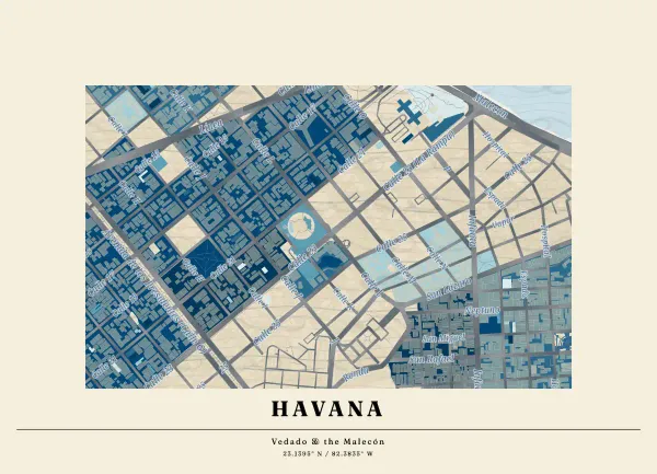 The mapalette “Havana sea chart”