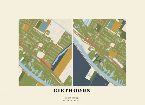 The mapalette “Giethoorn in pencil”