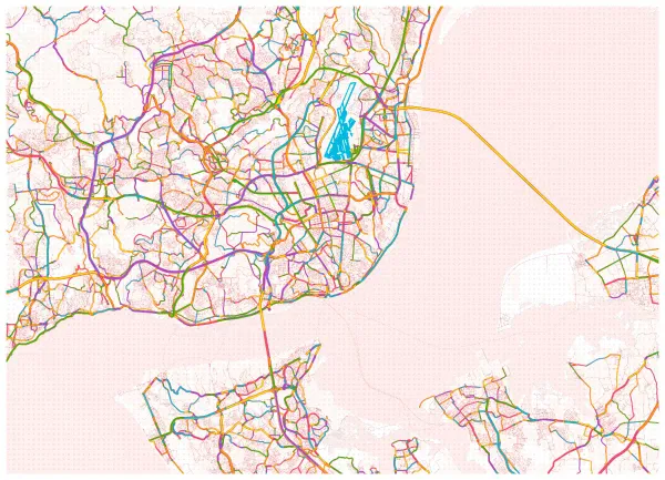 The mapalette “Lisbon in rose ink”