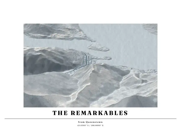 The mapalette “The Remarkables, from the lake”