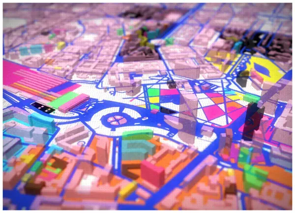 The mapalette “Milan, risographed”