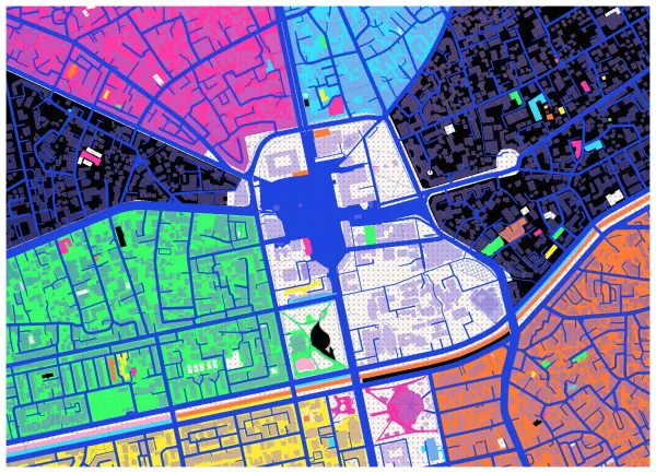 The mapalette “Tirana, risographed”
