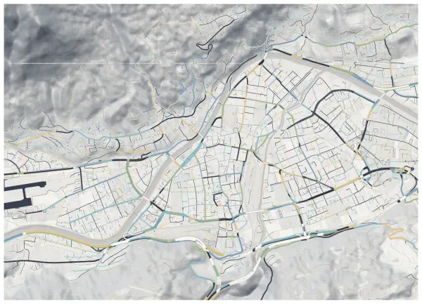 The mapalette “Innsbruck, streets only”