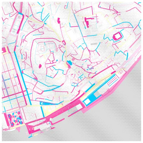 Preview of Alfama, streets in pink