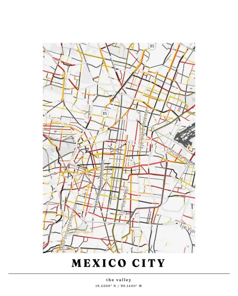 Preview of Mexico City, streets inked