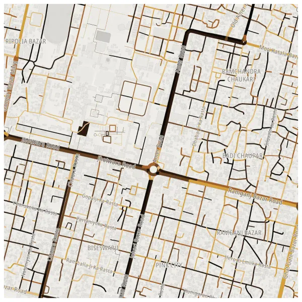 The mapalette “Jaipur, streets inked”