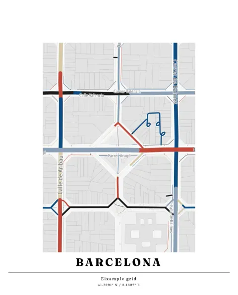 Preview of Eixample, streets in navy