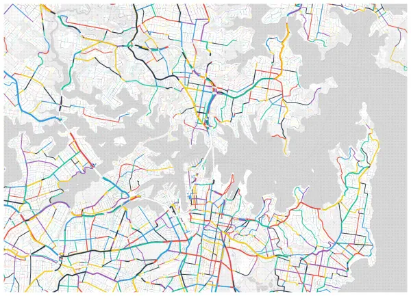 The mapalette “Sydney, streets inked”