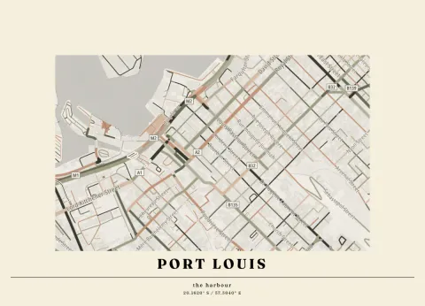 Preview of Port Louis, streets inked
