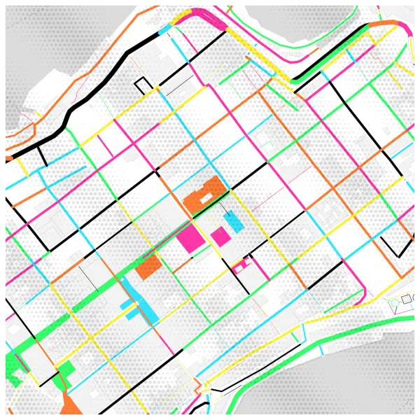 The mapalette “Valletta, streets in Memphis”