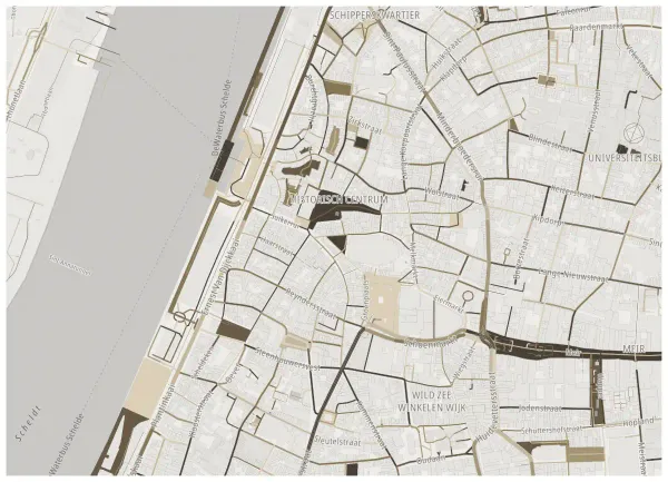 The mapalette “Antwerp, streets inked”