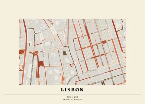 Preview of Baixa, streets inked