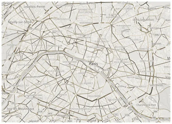 The mapalette “Paris, every street”