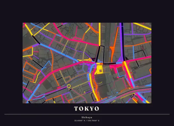 The mapalette “Shibuya, streets only”