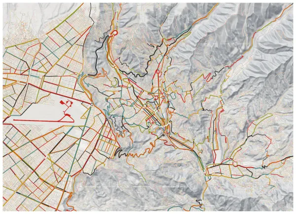 The mapalette “La Paz, streets in the bowl”