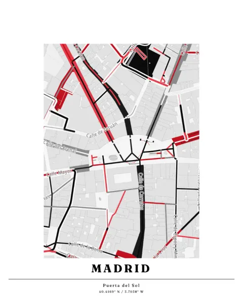 Preview of Madrid, streets inked