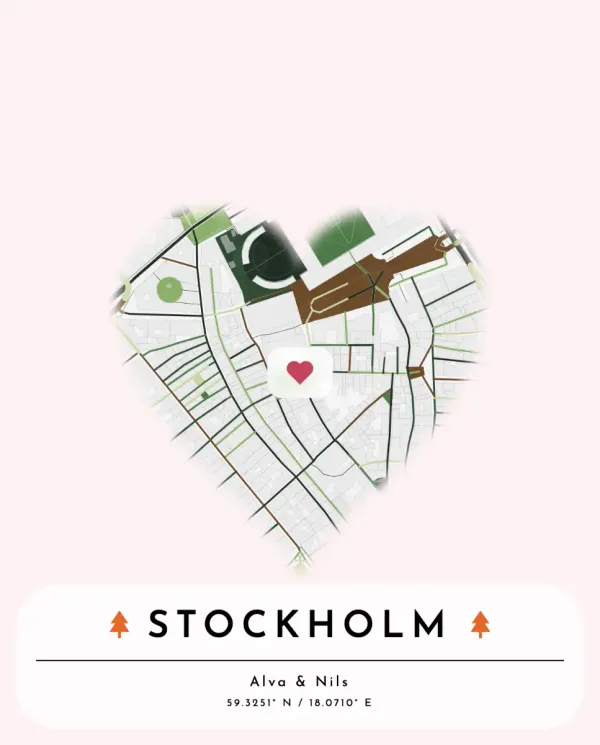 The mapalette “Stockholm, the walk home”