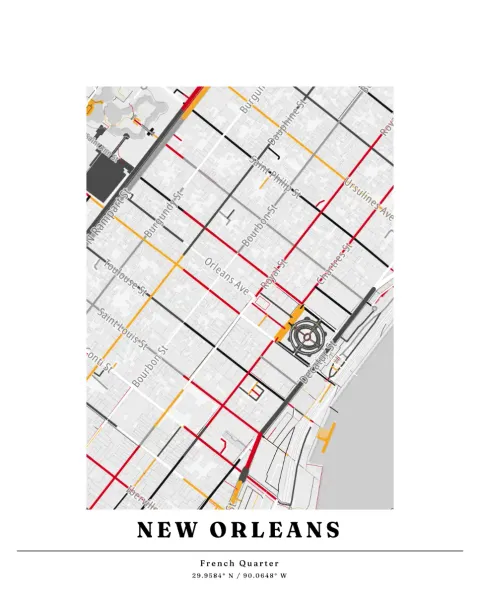 Preview of New Orleans, streets inked