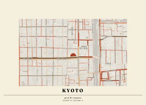 Preview of Kyoto, streets inked