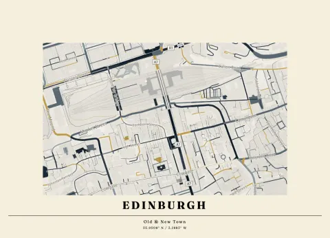 Preview of Edinburgh, streets inked