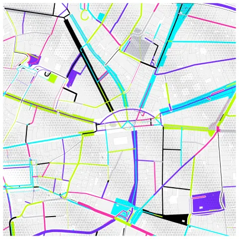 Preview of Madrid, streets in chrome