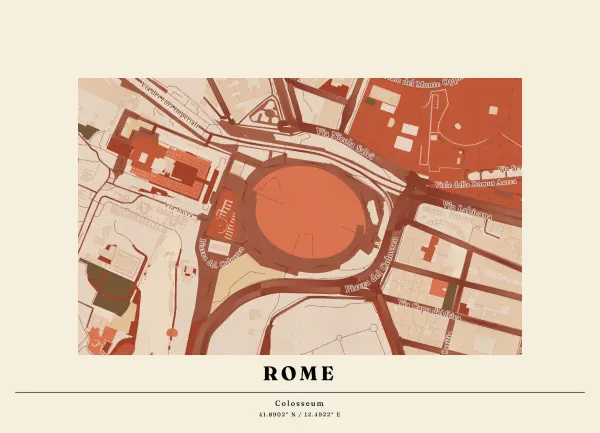 The mapalette “Rome in sanguine”