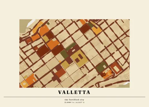 Preview of Valletta, treasure map
