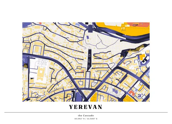 The mapalette “Very Peri Yerevan”