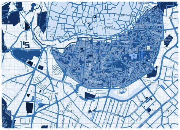 The mapalette “Nicosia, whiteprinted”